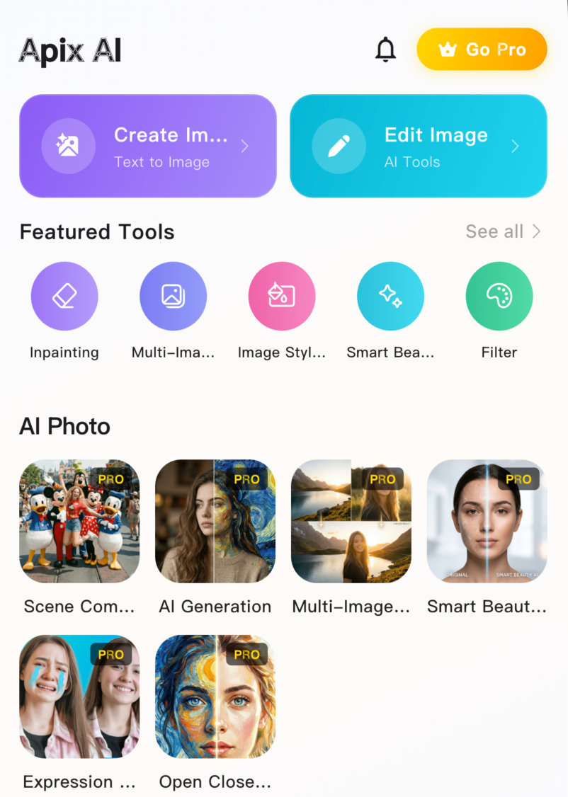 Apix AI Photo Editor App